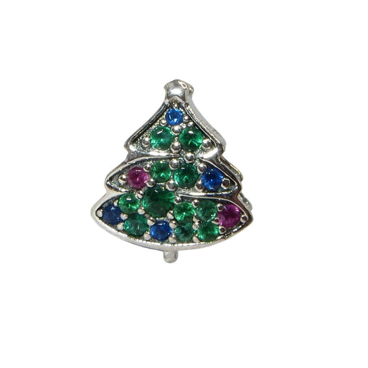 Pandora 790018C01 CHRISTMAS TREE Multi-color CZ and Sterling Silver Christmas Charm Dazzling multi-color CZ decorate the tree.