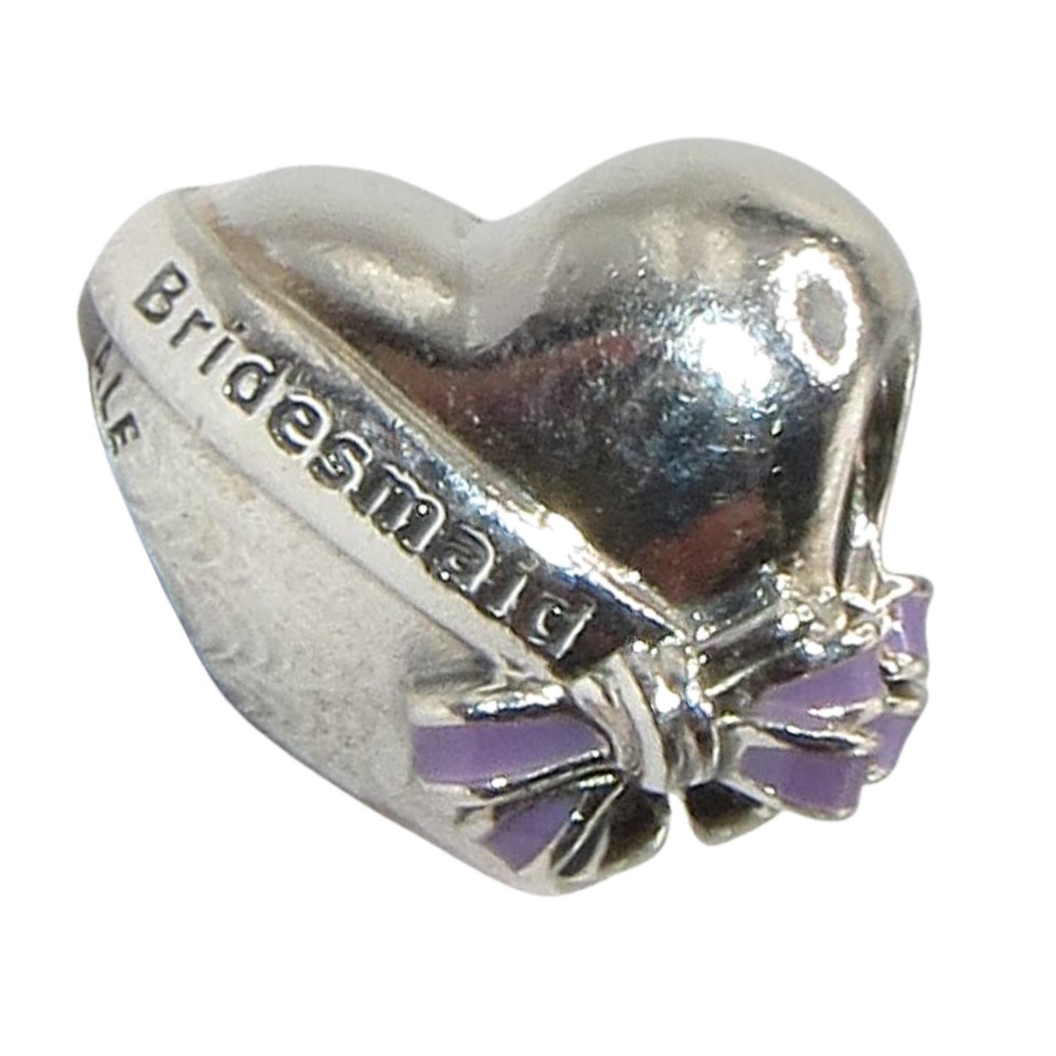 PANDORA 797272EN159 Bridesmaid - Sterling Silver Heart and BRIDESMAID Banner- Women's Charm for Charm Bracelets - Charming Jilly