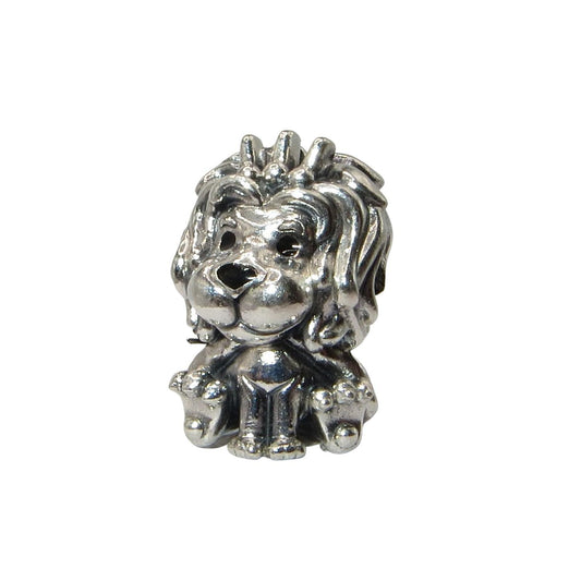 PANDORA 799032C01 Wavy Union Jack Lion - Handsome Sitting Sterling Silver Lion Wearing Cape Emblazoned with Red and Black Enamel Union Jack - Wavy Mane - Women's Charm