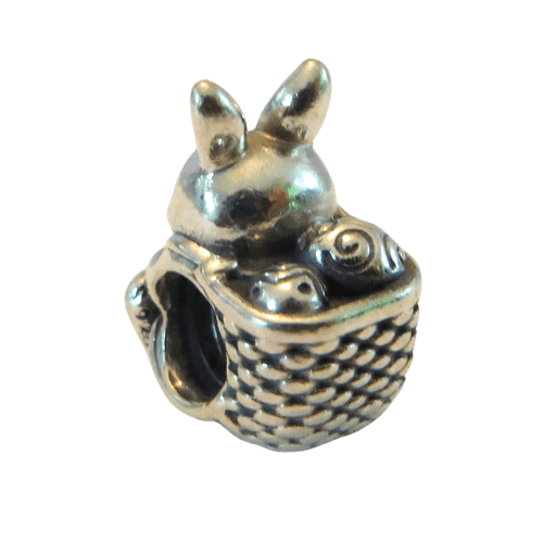 PANDORA 791121 Sterling Silver Easter Bunny Carries on His Back A Full Basket of Eggs - - Women's - Charm - Charming Jilly