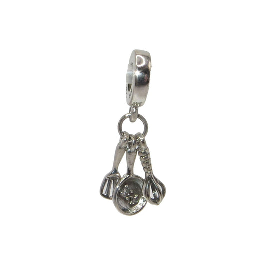 PANDORA 799531C01 Spatula Frying Pan and Whisk - Sterling Silver - Dangle Charm - Women's