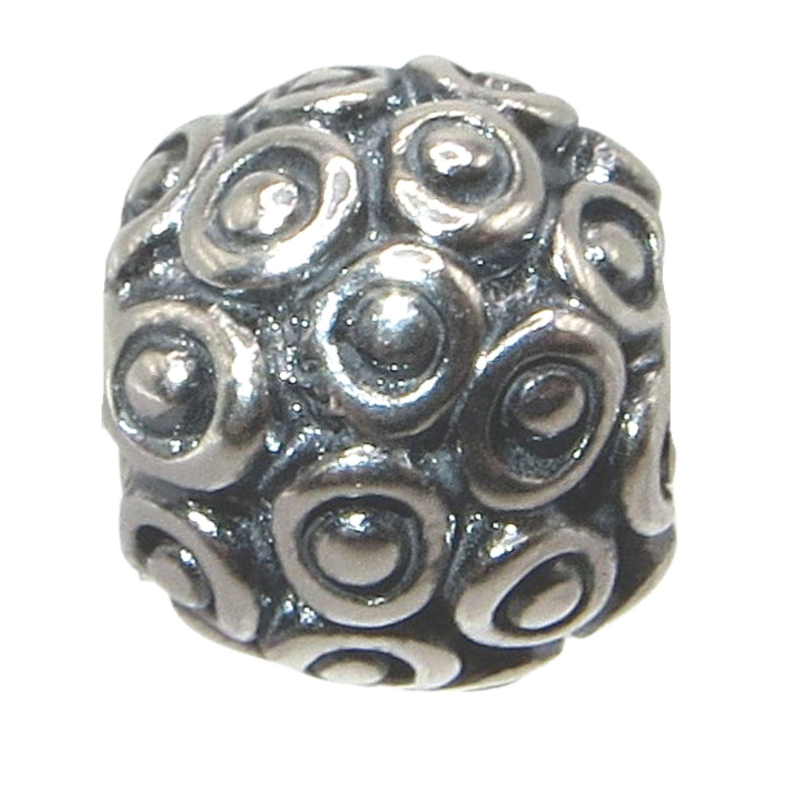 PANDORA 790866 Celebration Circles and Dots - Oxidized Sterling Silver Ball Charm - Decorated with Circles and Dots - Women's - Charming Jilly