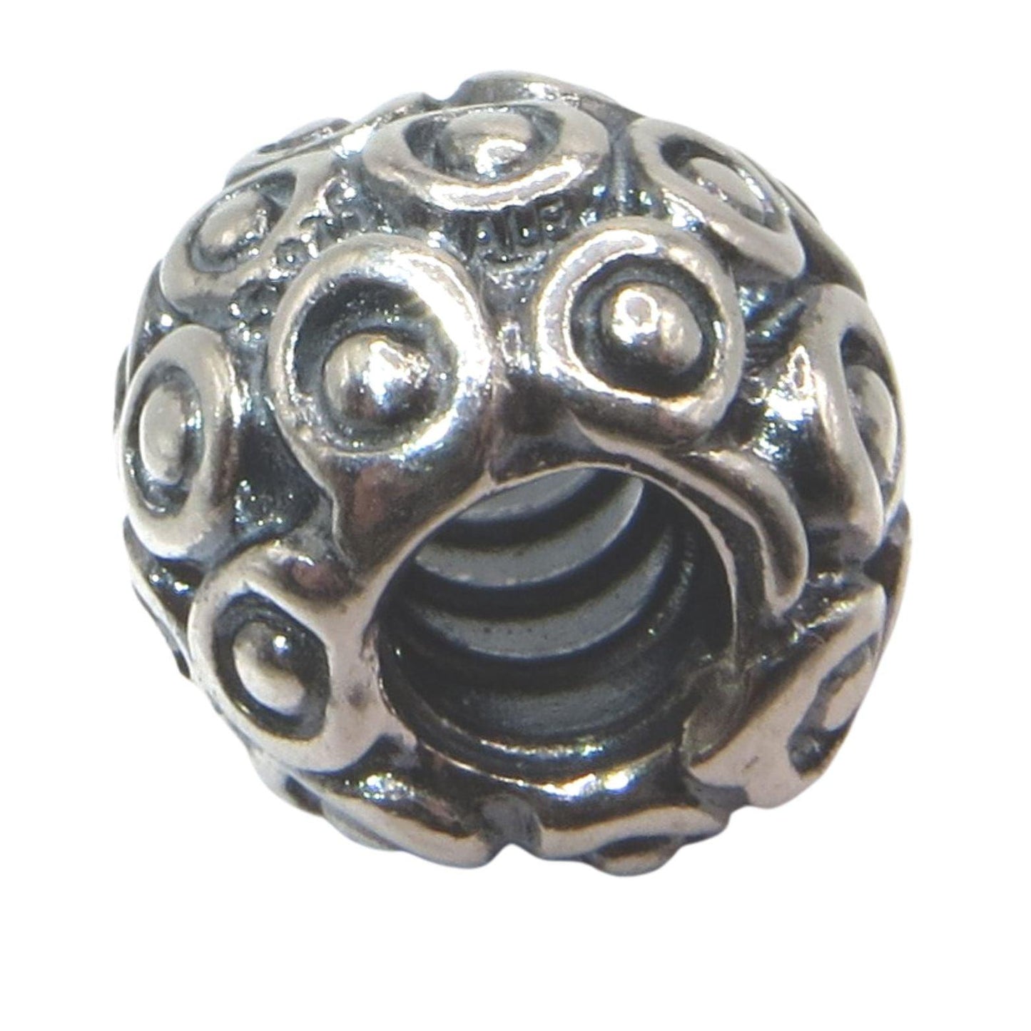 PANDORA 790866 Celebration Circles and Dots - Oxidized Sterling Silver Ball Charm - Decorated with Circles and Dots - Women's - Charming Jilly