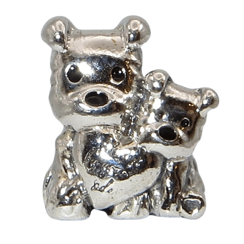 PANDORA 790791C01 Mother and Puppy Love Heart Fur Baby Parent Mom Sterling Silver Charm - Charming Jilly