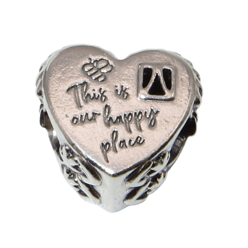 PANDORA 792249C00 My Happy Place House Home Heart Sterling Silver Charm