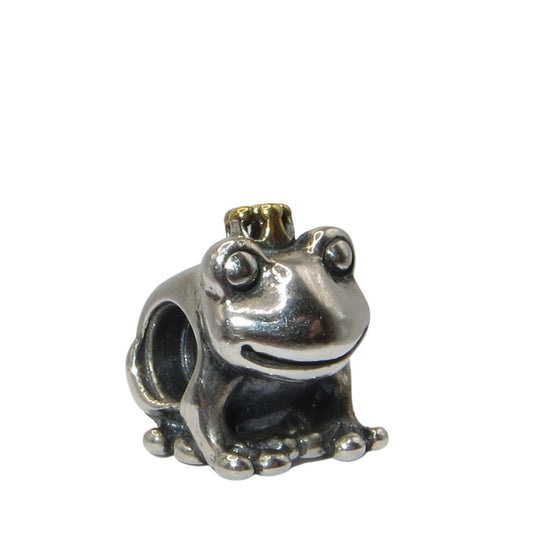 PANDORA 791118 Frog Prince - Enchanted Sterling Silver Frog with 14k Gold Crown almost Guaranteed to be a Handsome Prince