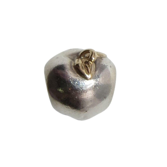 PANDORA 791026 Apple of My Eye - Sterling Silver Apple with 14k Gold Leaves - Women's Charm