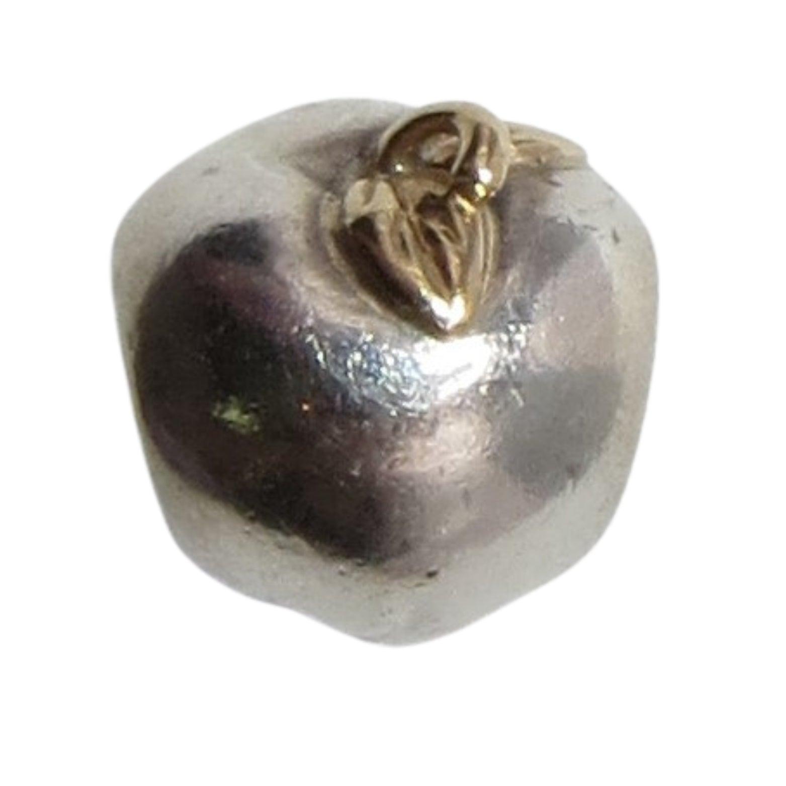 PANDORA 791026 Apple of My Eye - Sterling Silver Apple with 14k Gold Leaves Charm - Charming Jilly