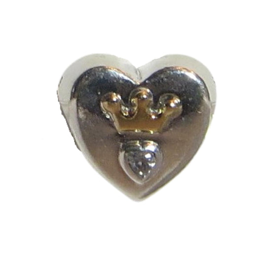 PANDORA 791739CZ MAJESTIC HEART STERLING SILVER WOMEN'S CHARM 14K GOLD CROWN OVER CLEAR CZ FOR THE ROYALTY IN YOUR LIFE  Charm