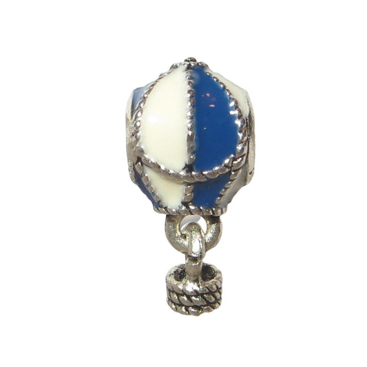 PANDORA 791145ENMX Up and Away Hot Air Balloon Blue and White Enamel and Sterling Charm 