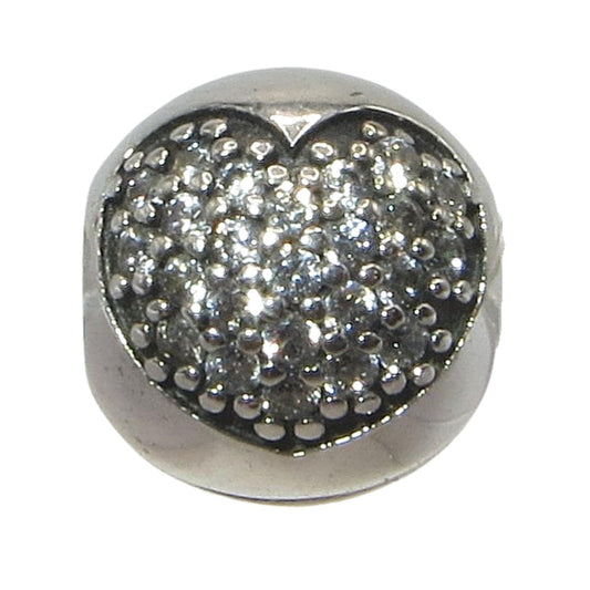 Pandora-791053CZ-Love of my Life-Woman's Charm-Sterling Silver Love of My Life Clip with Pave Clear Zirconia Heart