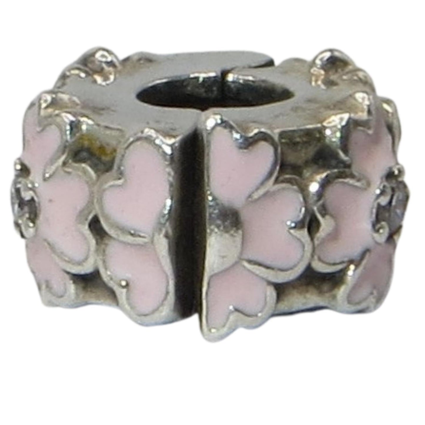 Pandora-791823EN68-Primrose Clip-Woman's Charm-Sterling Silver Pink Primrose Flower Clip with Pink Enamel and Silicone Core 