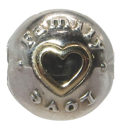 Pandora-792110-Woman's Charm-Family and Love Clip Sterling Silver Clip with 14K Heart