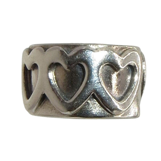 Pandora-791978-Woman's Charm-Row of Hearts Clip Sterling Silver Clip