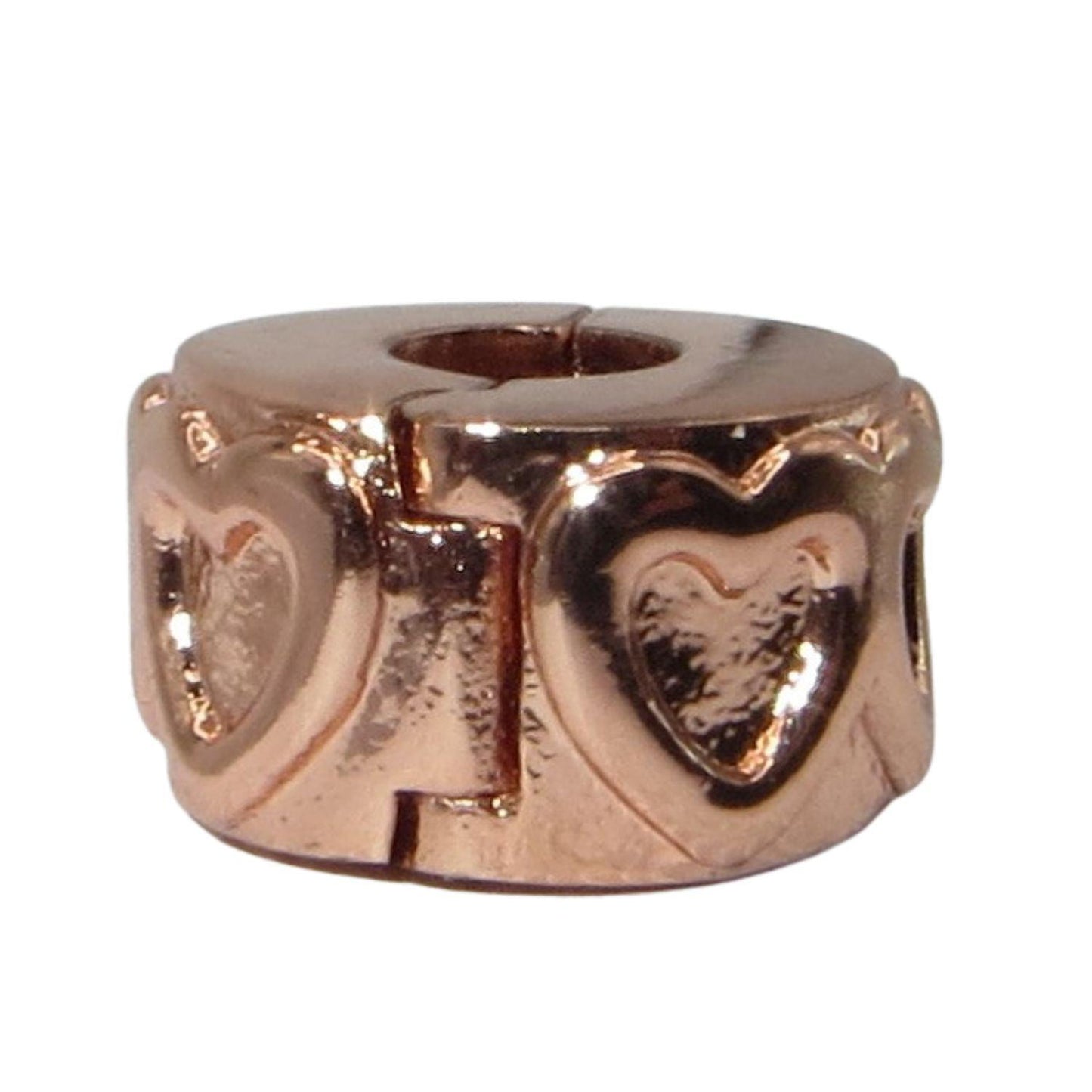 Pandora-781978-Woman's Charm-Row of Hearts Clip Rose Gold linked Hearts Clip