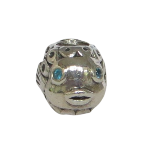 Pandora-791108TPP-Woman's Charm-Splish Splash Charm Sterling Silver Fish Charm with Blue Topaz