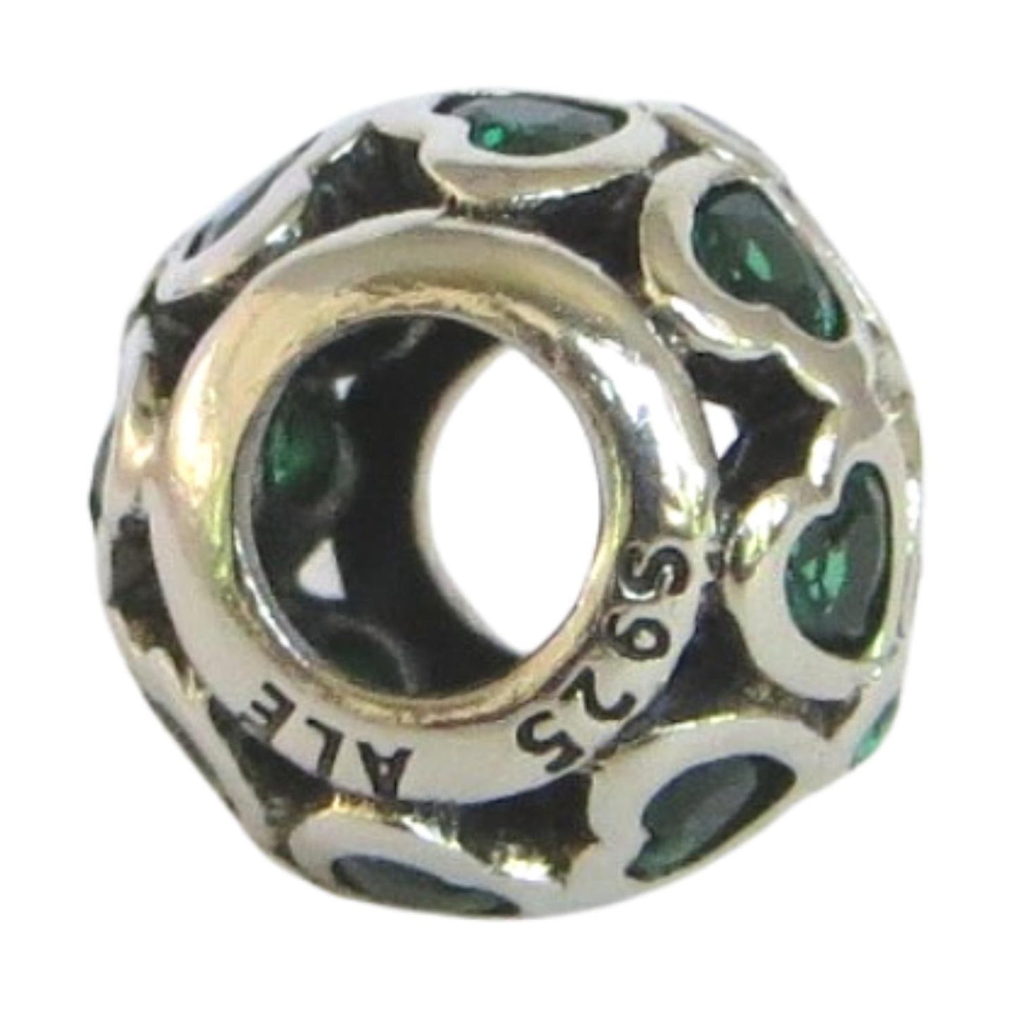 PANDORA 790336CZN – Lucky Clover - Green CZ Clover Shape - Woman’s – Sterling Silver Charm - Charming Jilly