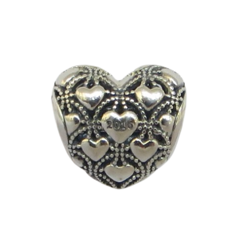 Pandora-791912D-Woman's Charm-2016 Pandora Club Charm Sterling Silver Heart Charm with Diamond