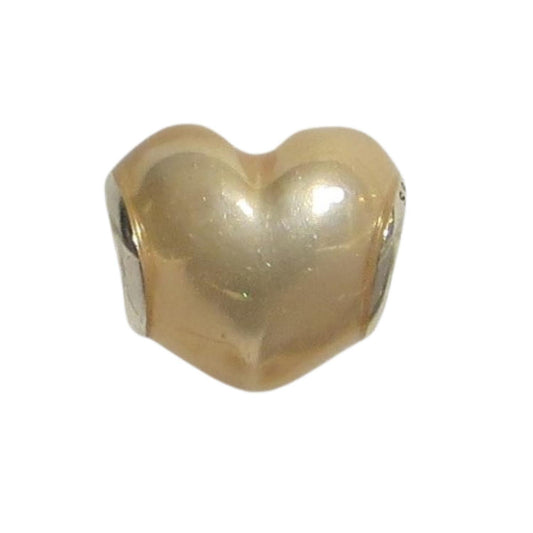PANDORA 791886EN113 Glittering Heart Iridescent Gold and Sterling Charm