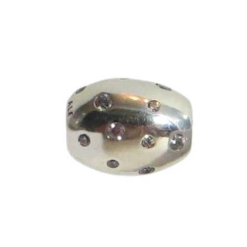 Pandora-798131CZ-Woman's Charm-Sparkling Coffee Bean Charm Sterling Silver Coffee Bean Shell Charm with Clear CZ