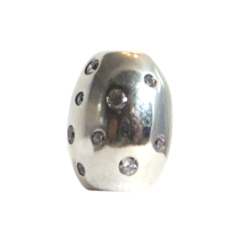 Pandora-798131CZ-Woman's Charm-Sparkling Coffee Bean Charm Sterling Silver Coffee Bean Shell Charm with Clear CZ