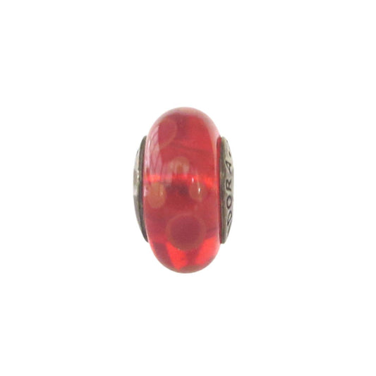 PANDORA 790690 Red Bubbles Murano Glass and Sterling Charm