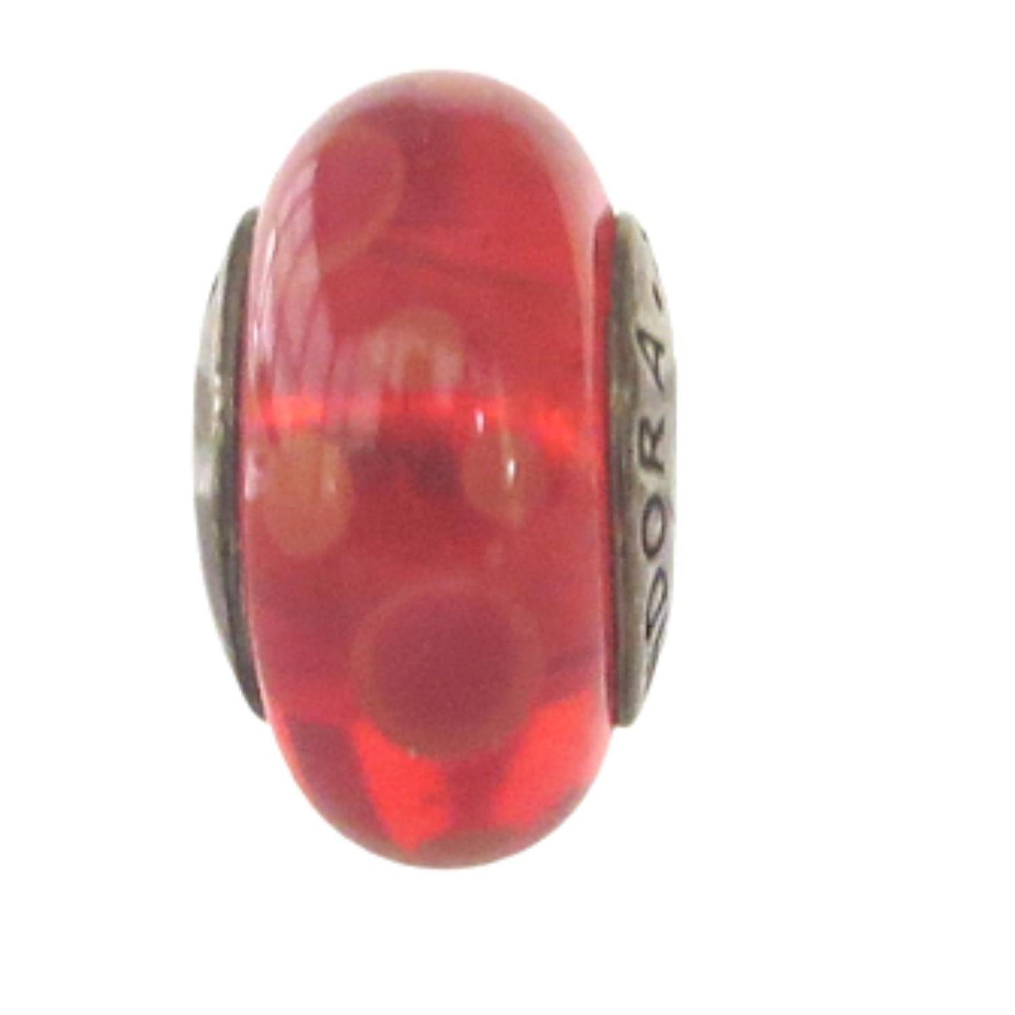 PANDORA 790690 Red Bubbles on Red Murano Glass and Sterling Charm - Charming Jilly