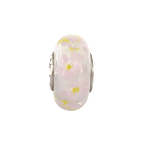 PANDORA 791623  – Murano Glass Field of Daisies - Pink, White, Yellow Center / Accents - Women’s – Sterling Silver Charm  Charming Jilly Price $35