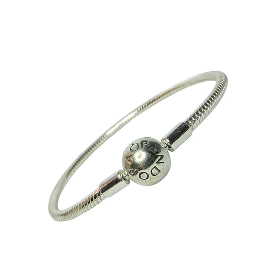 PANDORA 590728 Smooth Snake Charm Bracelet Women's Sterling Silver Many Sizes NO Stations
