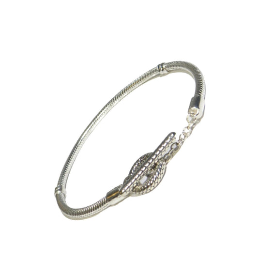 PANDORA 599082C00 T-Bar Clasp Charm Bracelet Sterling Silver Women's 