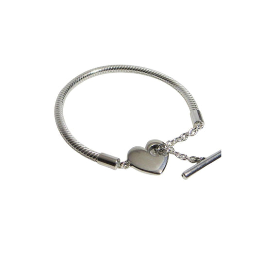 PANDORA 599285C00 Hearts T-Bar Clasp Charm Bracelet Sterling Silver Multiple Sizes