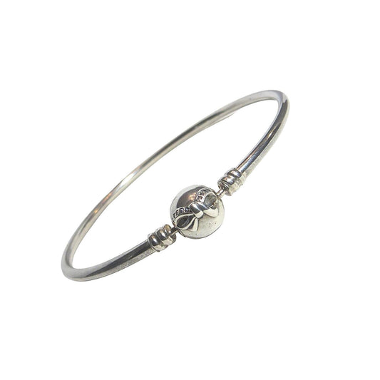 PANDORA USB794317 Dainty Bow Clasp Size 8.3 Clear CZ and Sterling Silver Bangle Charm Bracelet Limited Edition!