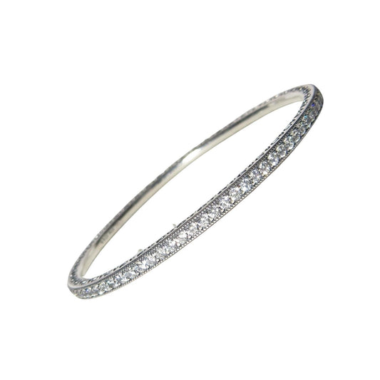 PANDORA 590511CZ Twinkling Forever Clear CZ and Sterling Bangle Bracelet Multiple Sizes - Charming Jilly