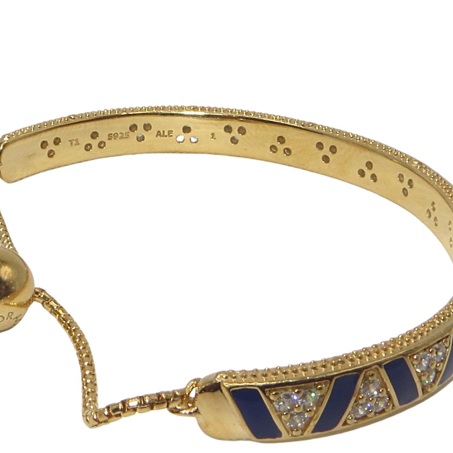PANDORA 568051CZ SHINE Exotic Stones and Stripes Adjustable Bolo Bracelet Multiple Sizes - Charming Jilly